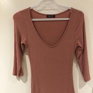 Dusty Pink FashionNova Dress with Slit, Size S